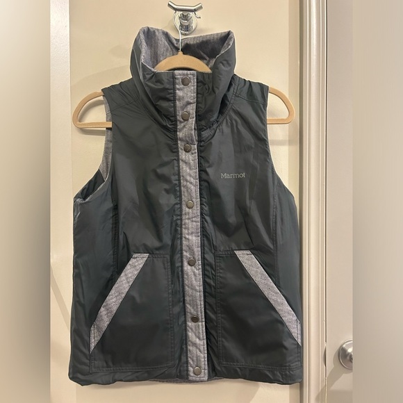 Marmot Reversible Vest Men’s Medium Grey Geometric Button Up - Picture 2 of 11